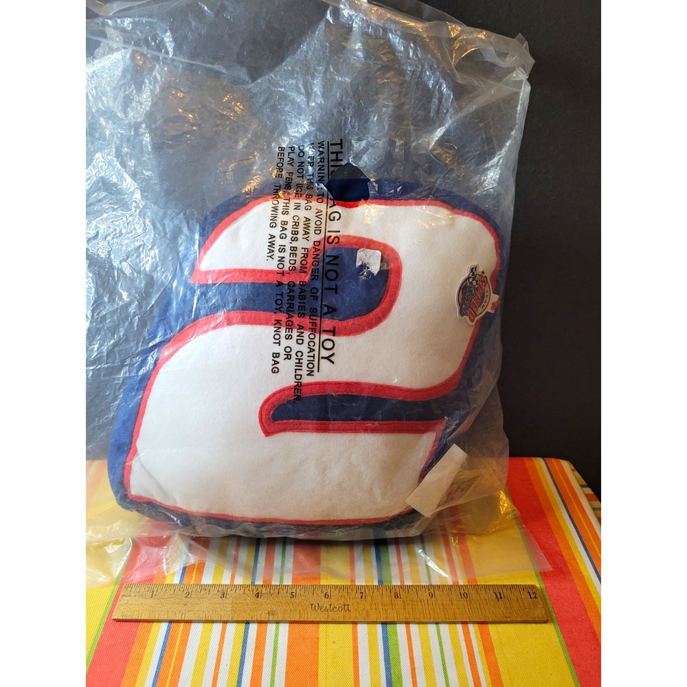 Team Beans Rusty Wallace NASCAR Penske Plush Pillow Blue White Red